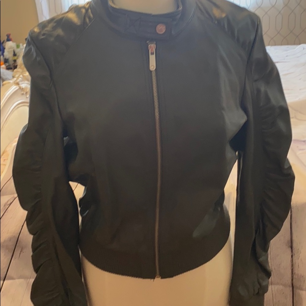 Michael kors leather coat
